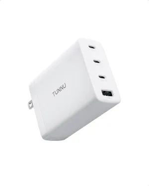 100W USB C Charger Block Fast Charging GaN PD3.0 QC3.0/2.0 Type C Multiport Power Wall Adapter - 4 Ports USBC Laptop Smartphone - Compatible with MacBook Pro Air iPhone 14/13/12 Pro Max iPad Samsung