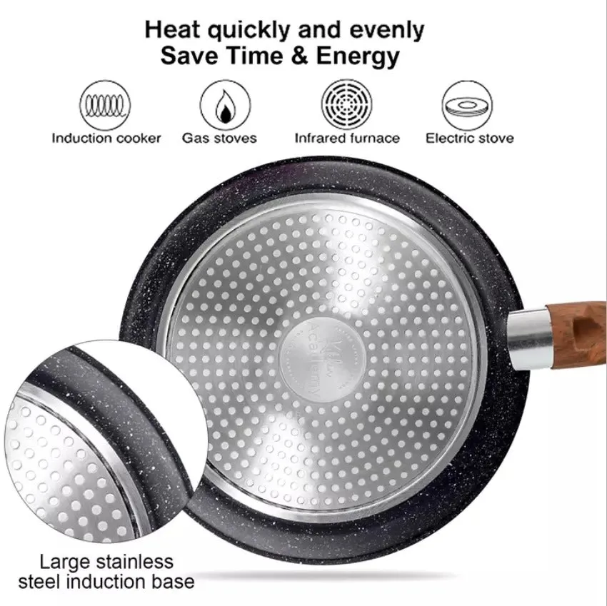 12-Piece Granite Non-Stick Pots and Pans Set, Versatile Cookware