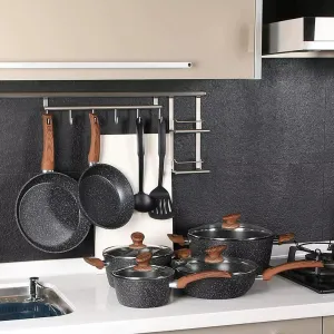 12-Piece Granite Non-Stick Pots and Pans Set, Versatile Cookware