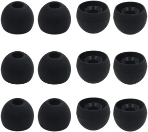 12PCS Medium Size Replacement Ear Tips Earbuds Eartips Ear Caps Ear Bud Tip Compatible with BeatsX, Senso, TOZO, Sony & Other Inner Hole 3.8mm Earbud in-Ear Headphones,Black,M