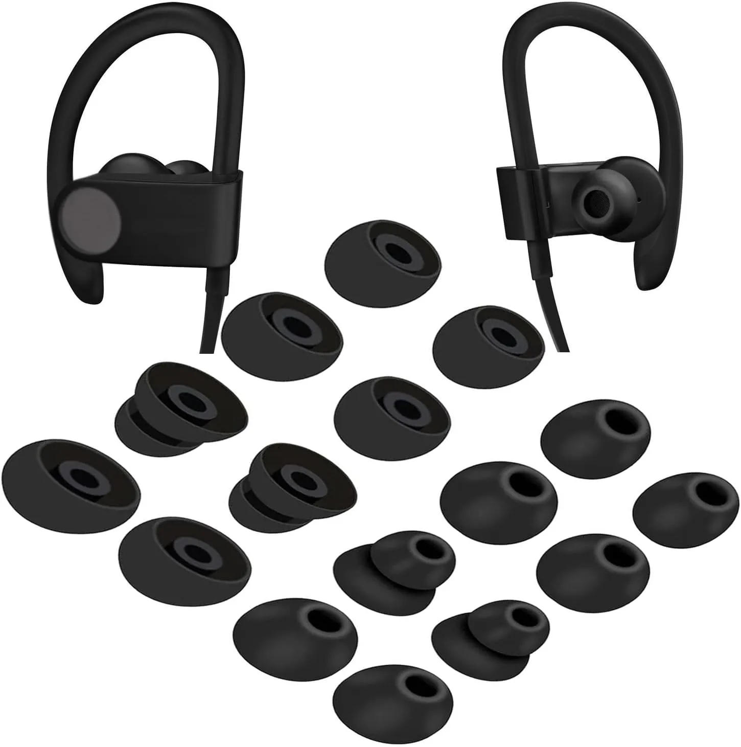 16 Pieces Replacement Earpads Ear Tips Teemade Earbuds Eargels for Power-Beats 1, Power-Beats 2, Power-Beats 3,Beats Wireless Stereo Earphones