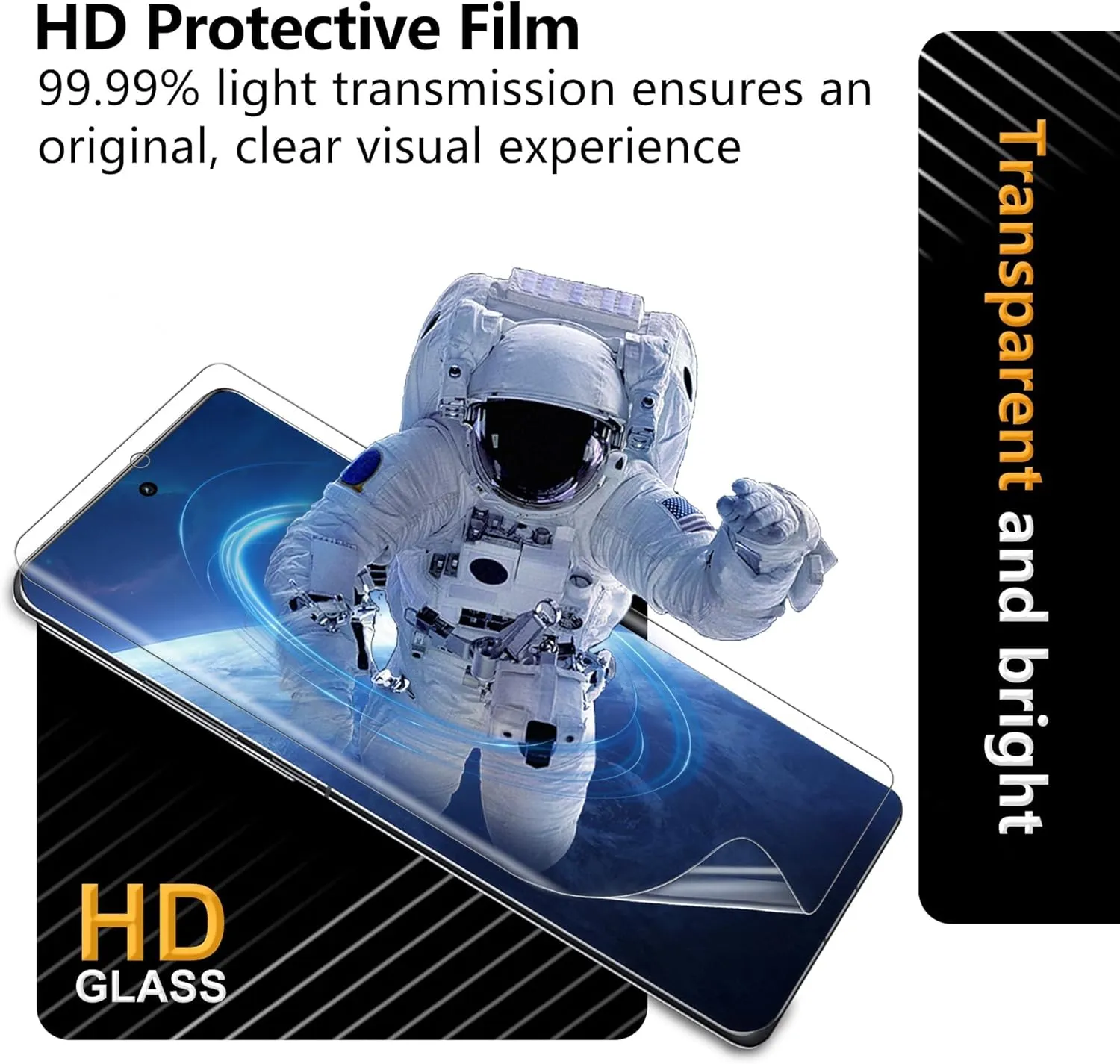 2 2pcs for OnePlus 12 Screen Protector (Not Tempered Glass), 2 Flexible TPU Film with 2 Glass Camera Lens Protector, Self-Healing, Bubble-Free, Easy Install, Compatible with Curved Edges and Cases