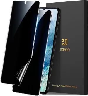 [2 Pack] for Samsung Galaxy S20 Privacy Screen Protector Flexible TPU, Fingerprint Unlock, Scratch Resistant, Easy Installation, Case Friendly, Bubble Free
