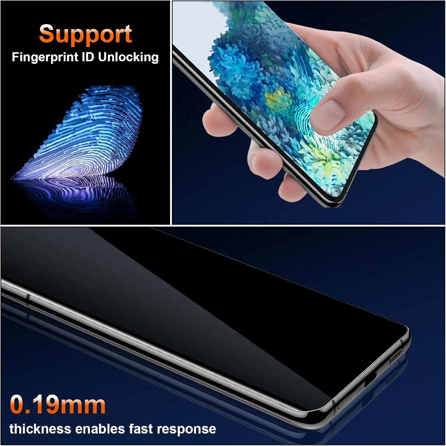 [2 Pack] for Samsung Galaxy S20 Privacy Screen Protector Flexible TPU, Fingerprint Unlock, Scratch Resistant, Easy Installation, Case Friendly, Bubble Free
