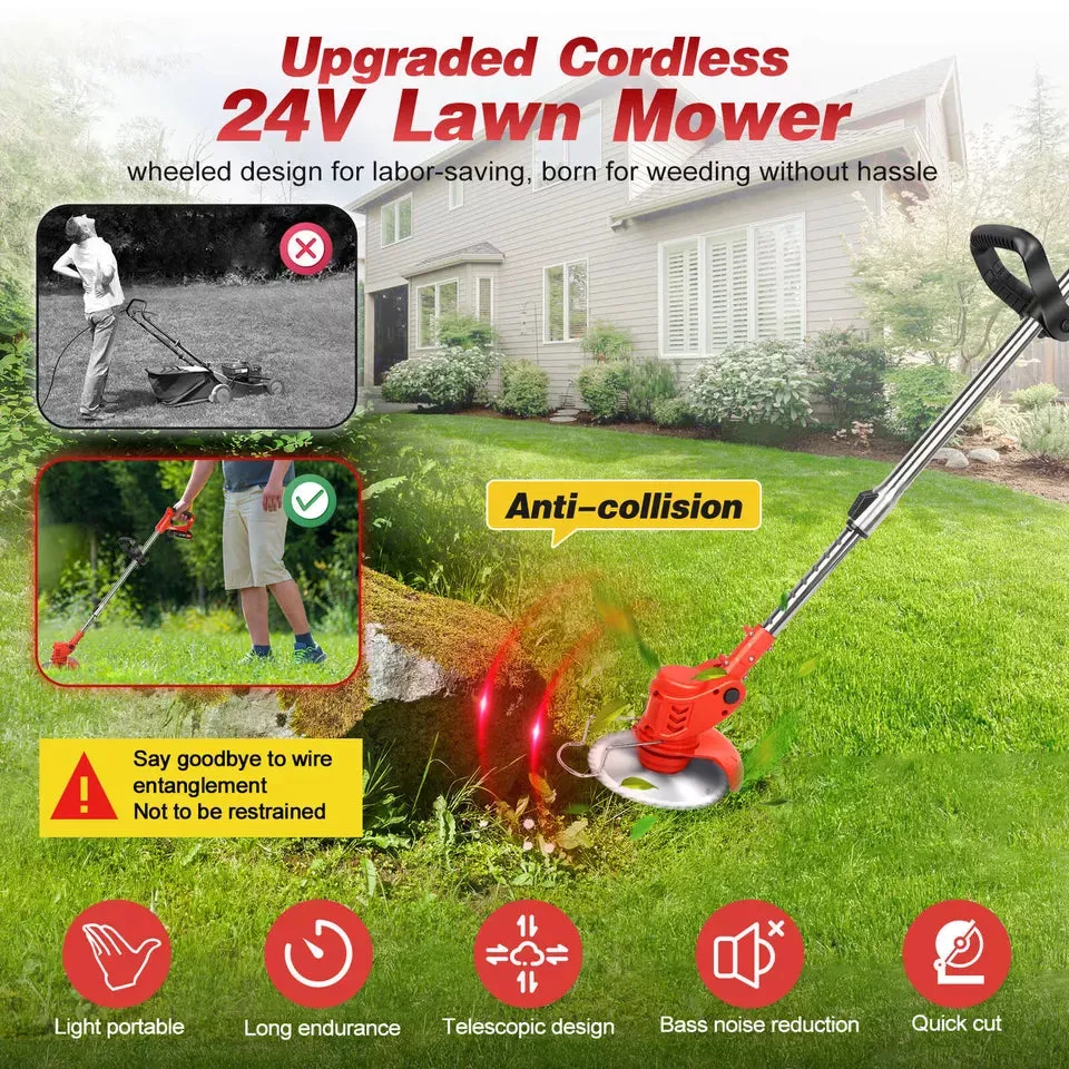 3-in-1 Cordless Electric Lawn Edger, Lightweight Grass & Weed Trimmer