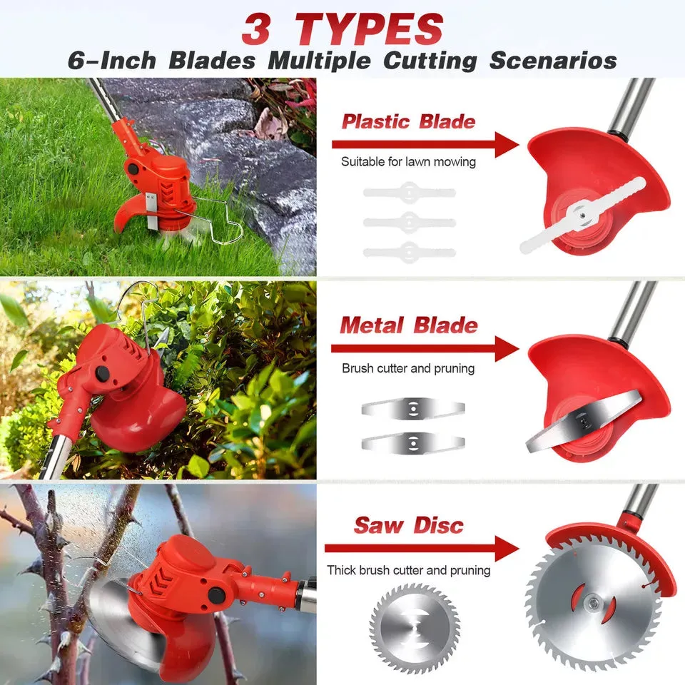 3-in-1 Cordless Electric Lawn Edger, Lightweight Grass & Weed Trimmer