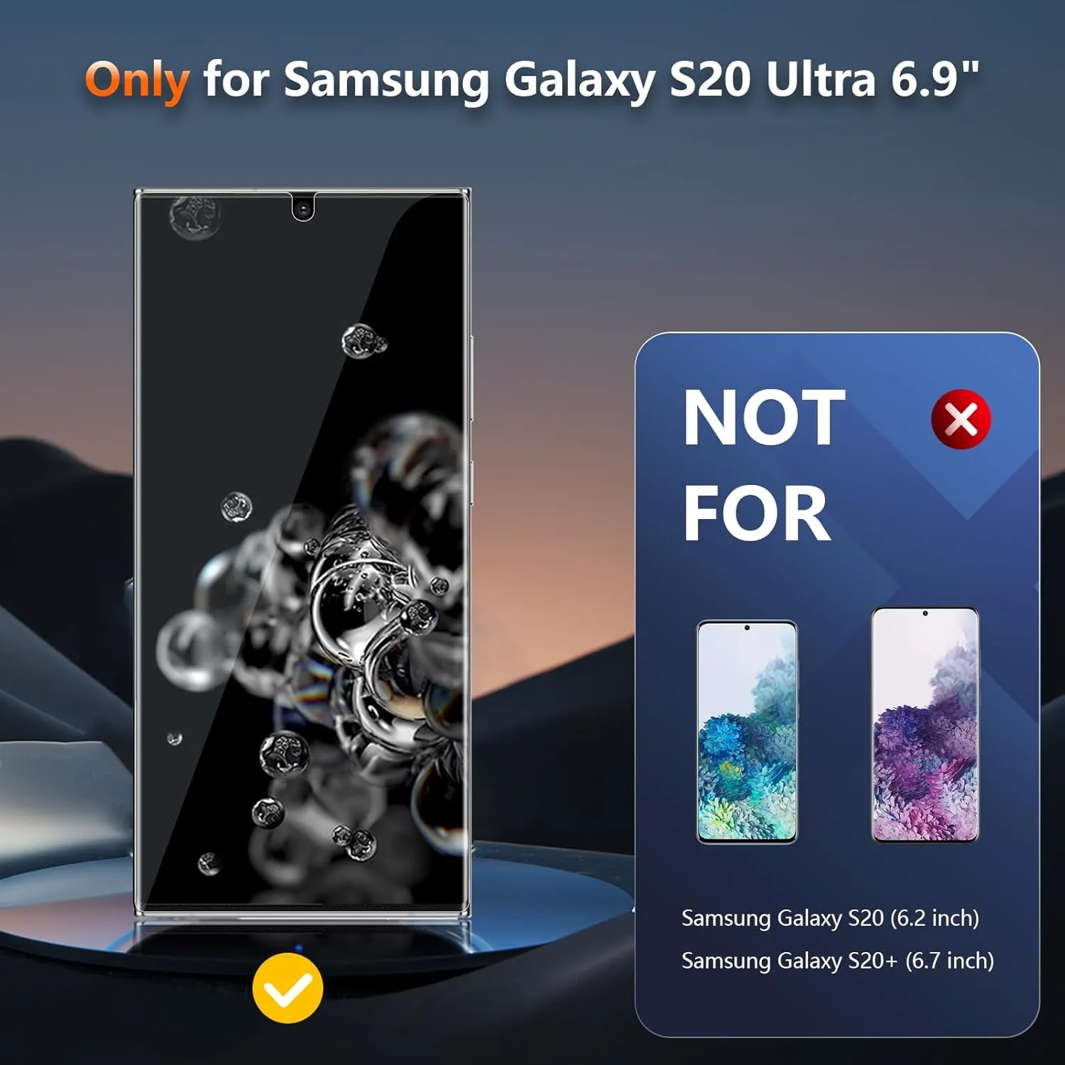 [3 Pack] for Samsung Galaxy S20 Ultra Screen Protector [Not Glass], Flexible TPU Film, Fingerprint Unlock, Full Coverage, Scratch Resistant, Easy Installation, Case Friendly, Bubble Free