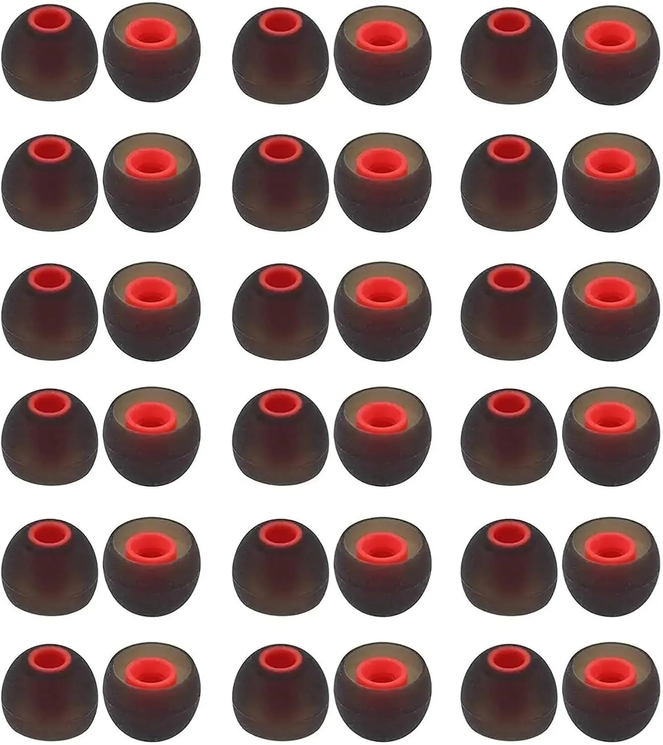 36 Pcs Medium Size Earbuds Ear Tips Replacement Tips Earbuds Cap Silicone Eartips Compatible with 1000xm4 1000xm5 Sony/Beats/AKG/KZ etc. in-Ear Earphones, 18 Pairs M Size,Black-Red (42118PBRM)