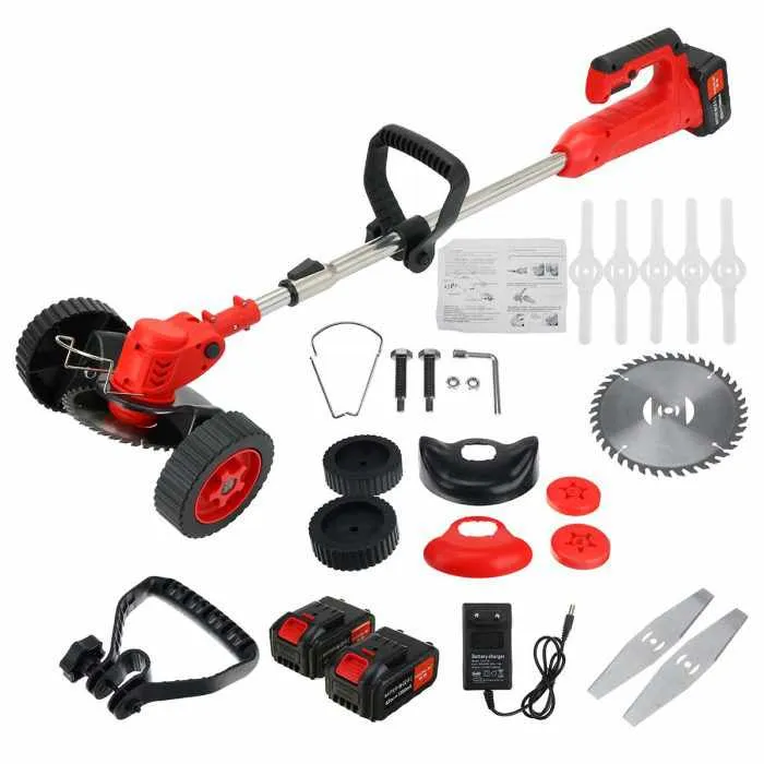 36V 1680W Double Wheel Electric Lawn Mower Cordless Grass Trimmer