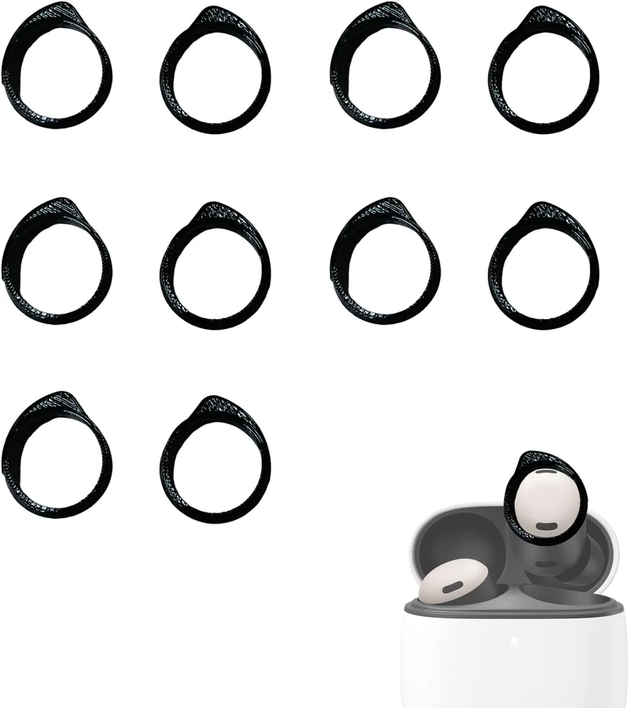 5 Pairs Earphones Wings Compatible with Pixel Buds Pro, Headphones Ear Hooks Compatible with Google Earphones (Black)