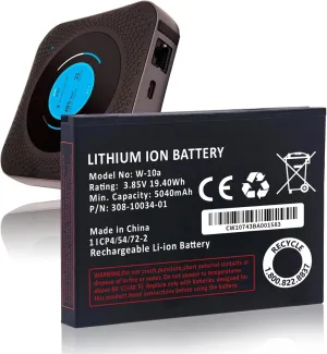 5040mAh W-10a Battery, 0 Cycle High Capacity Replacement Battery for Netgear MR1100 AT&T Nighthawk M1 LTE Mobile Hotspot Router Netgear (W-10 = W-10a)