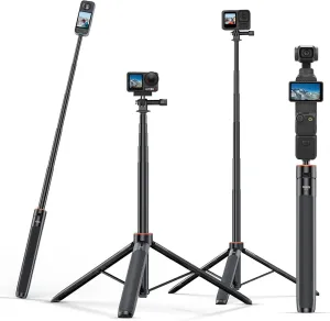 53.74 Selfie Stick Extendable Camera Vlogging Tripod for DJI Action 5 Pro Insta 360 GO 3S/X4/X3,Camera Mount Extender Telescopic Rod Extension Pole,Osmo Pocket 3 Tripod for GoPro 13/12/11/10/9
