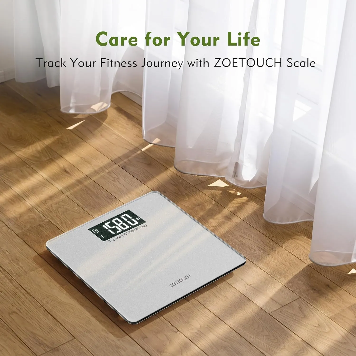 550lb Scale for Body Weight with BMI Bluetooth Digital Bathroom Weighing Machine Over 500lb Work with Smart APP, Extra High Capacity Scale with Beep Sound Large LCD Display Wide Platform
