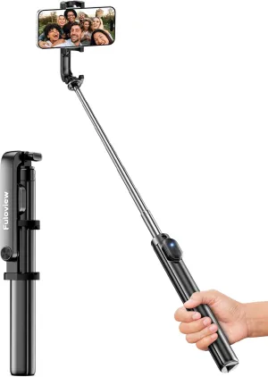 67 Selfie Stick Travel Tripod, Extendable Tripod for iPhone with Wireless Remote Control and Phone Holder, iPhone Stand for Photograph, Compatible with All Cell Phones, Black