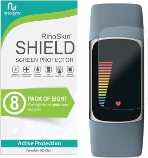 (8-Pack) Screen Protector for Fitbit Charge 6 / Charge 5 Screen Protector [Flexible Clear Film] Case Friendly Accessories