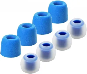 8pcs (BLMF-CLBL)- Medium (M) Replacement Eartips Earbuds for in Ear Earphones with 6.4mm to 7.4mm Nozzle Attachment Premium Memory Foam and Silicone