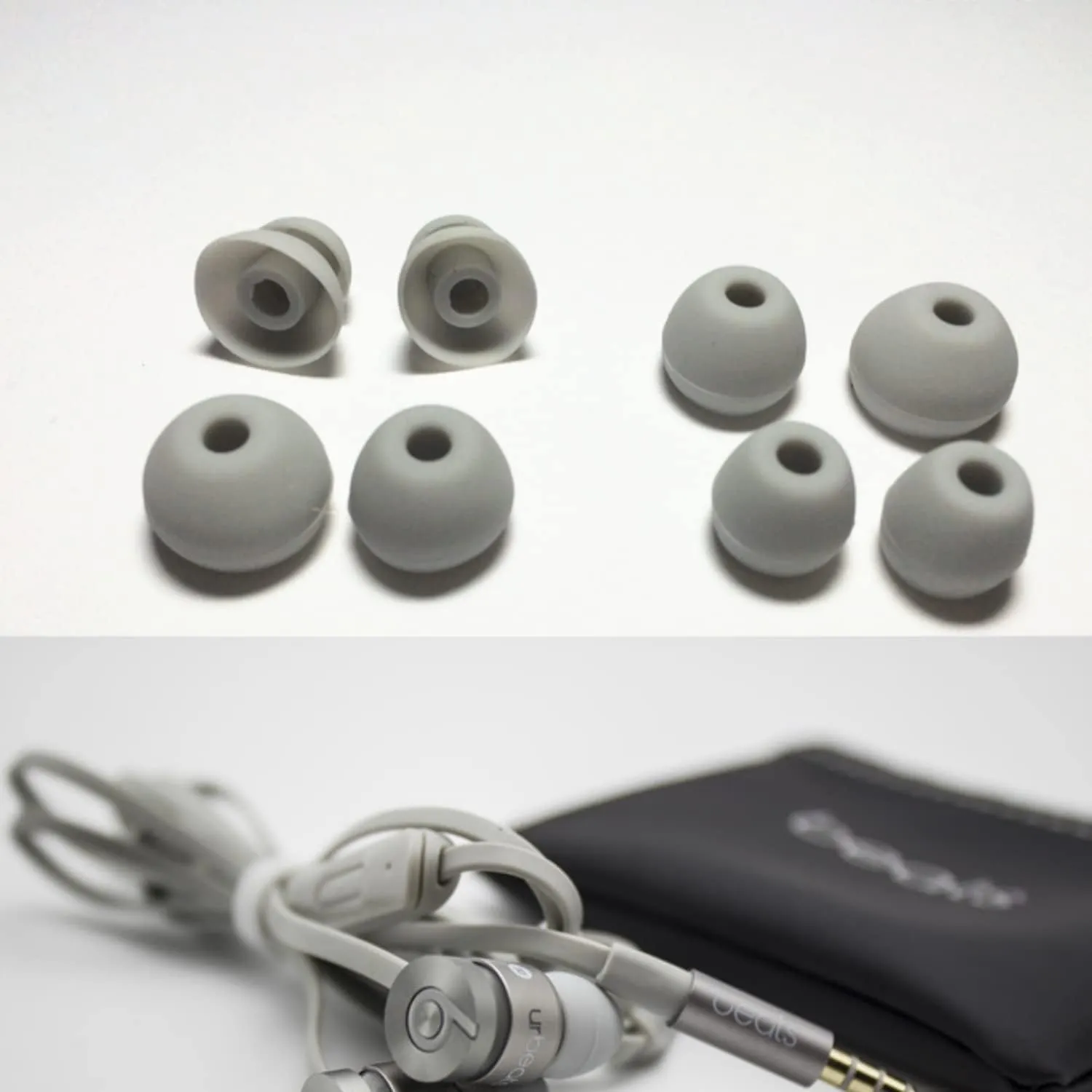 8pcs Replacement Earbuds Eartips for Monster Beats Dr. Dre Urbeats Urbeats 2.0 Tour 2.0 Stereo Earphones (Grey)