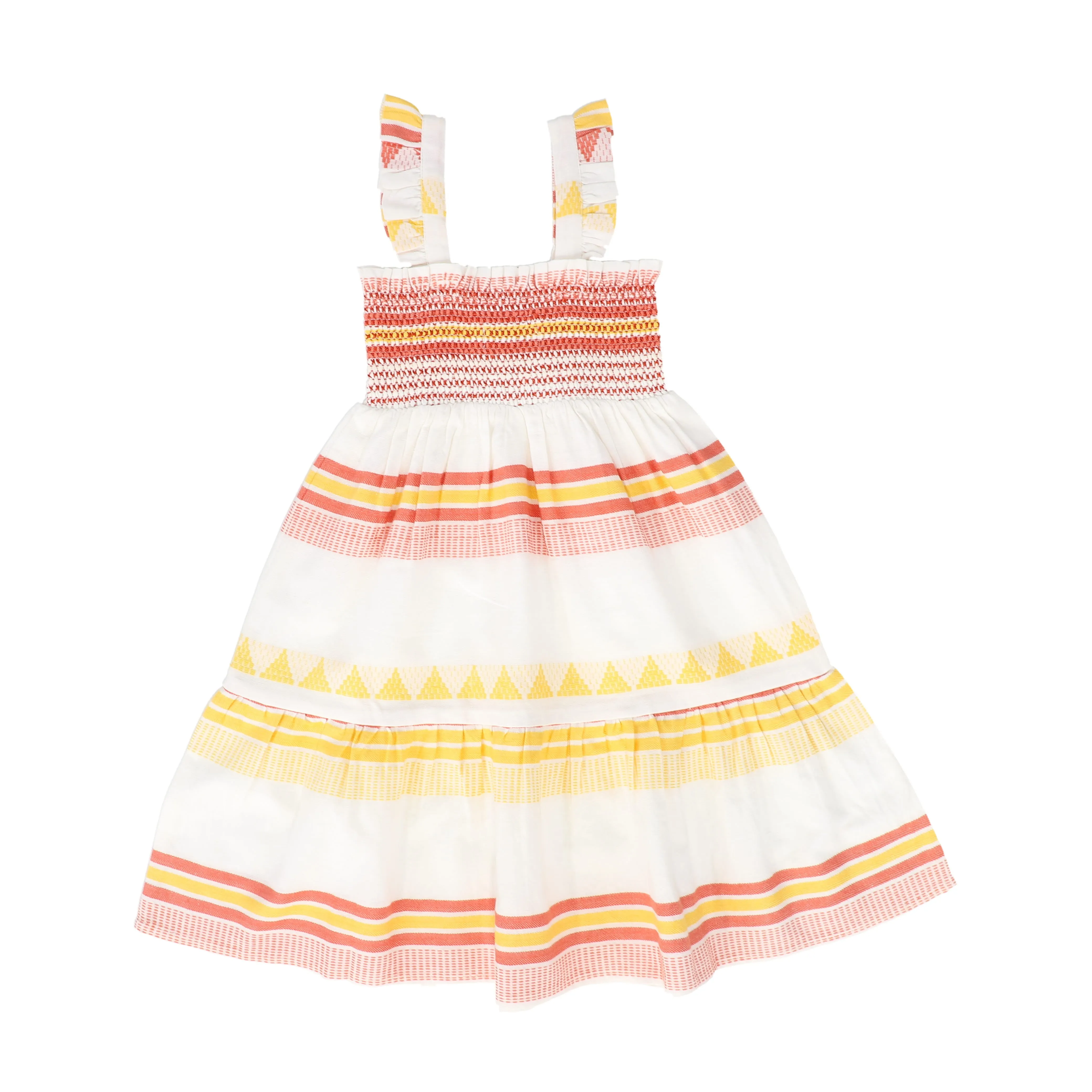 A MONDAY IN COPENHAGEN MULTI COLOR SMOCKED RUFFLE TRIM JUMPER [FINAL SALE]