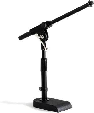 Adjustable Low-profile Microphone Stand - Snare/Tom Bottom/Bass (Kick) Drum/Table Top, Adjustable Height, 15.75 Telescoping Boom Arm, Clip-on cable holder, Powered by Hamilton (SR610111)