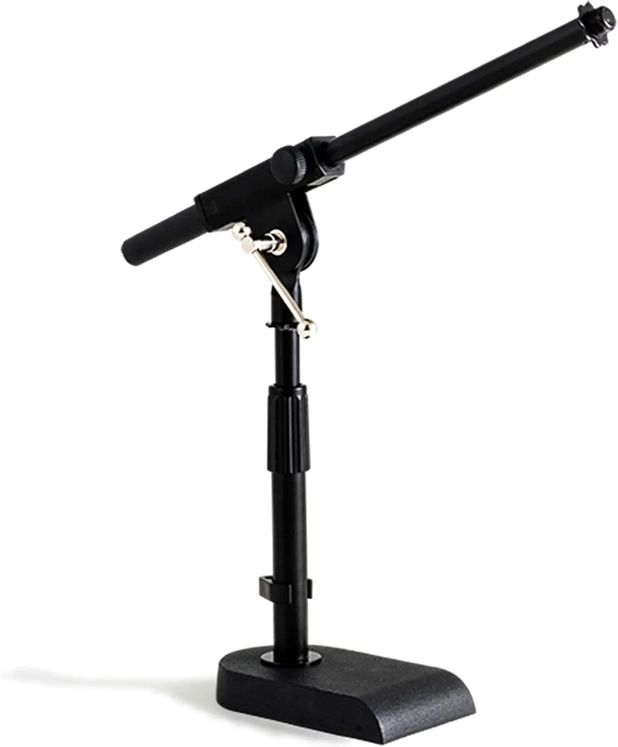 Adjustable Low-profile Microphone Stand - Snare/Tom Bottom/Bass (Kick) Drum/Table Top, Adjustable Height, 15.75 Telescoping Boom Arm, Clip-on cable holder, Powered by Hamilton (SR610111)