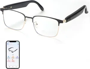 AI Translator Smart Glasses for Men Women, Bluetooth Audio Sunglasses with Photochromic Lenses, Voice Assistant, Open Ear Lighweight Eyeware, Real-Time Translation, Supports 110  Languages (Gold)