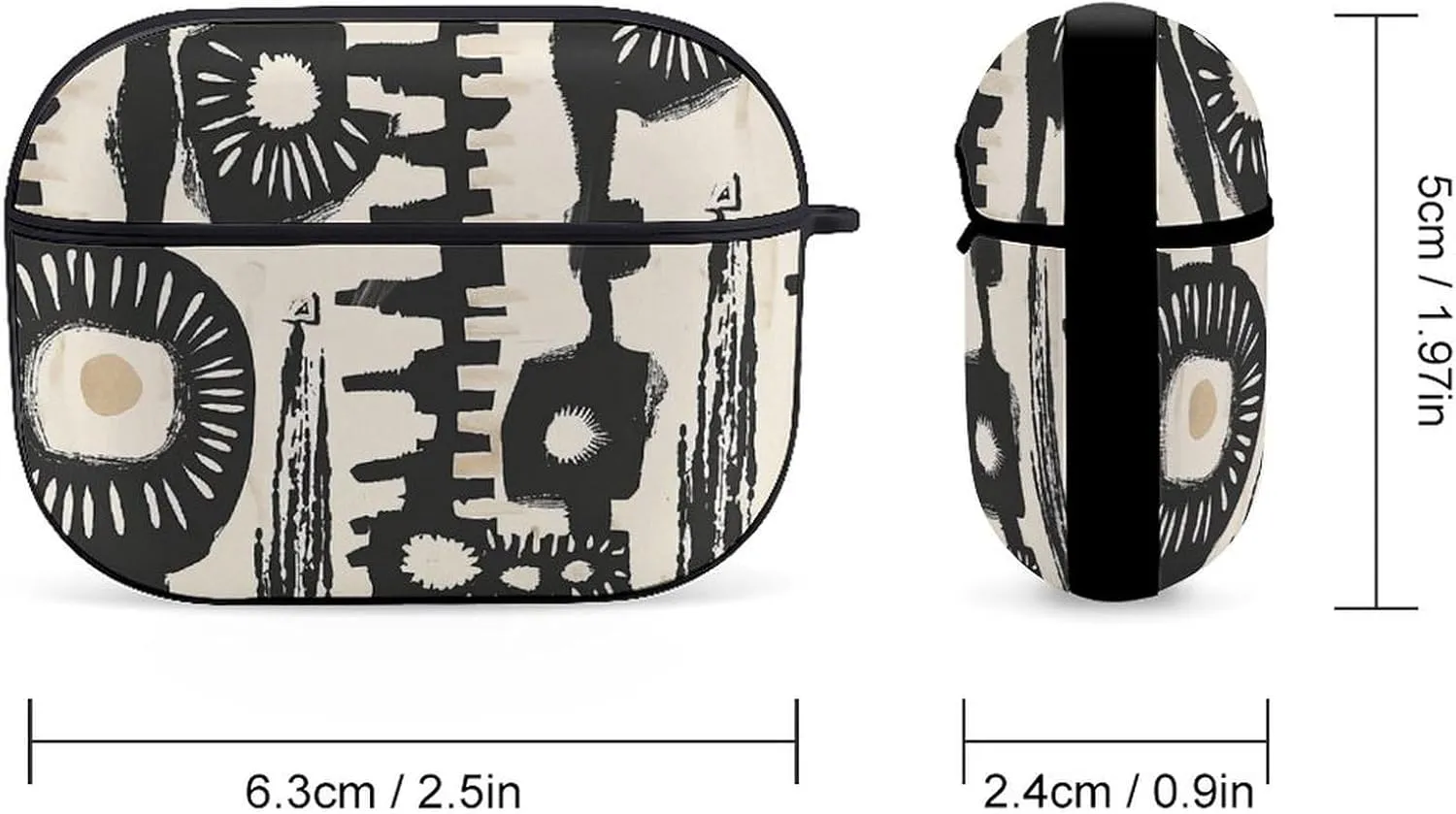 Airpods Pro Case for (2nd/1st Gen), African Print Design Airpods Pro 2 Cover, Earpods Case with Durable Carabiner, Earbud Cases Supports Wireless Charging Durable and Shockproof