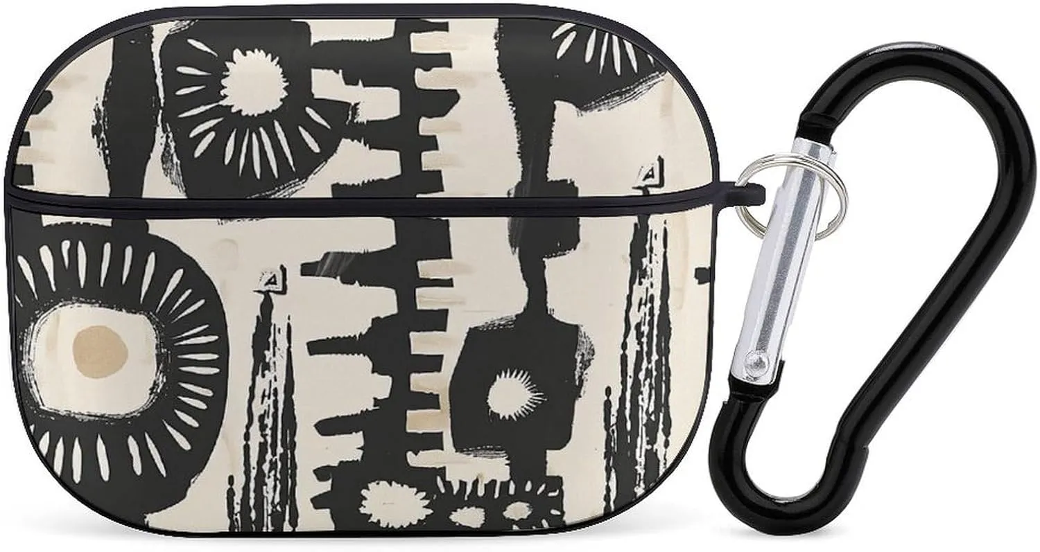 Airpods Pro Case for (2nd/1st Gen), African Print Design Airpods Pro 2 Cover, Earpods Case with Durable Carabiner, Earbud Cases Supports Wireless Charging Durable and Shockproof