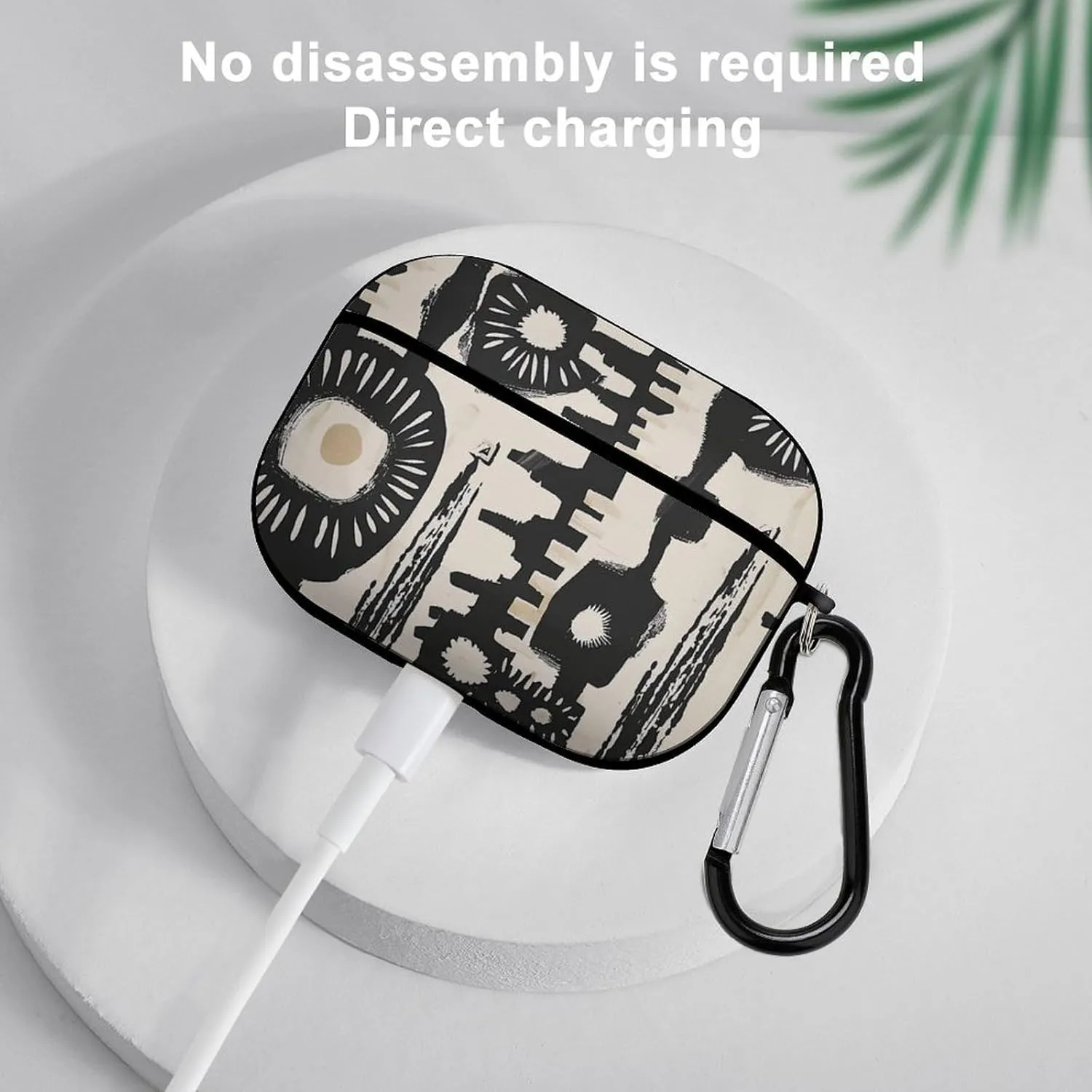 Airpods Pro Case for (2nd/1st Gen), African Print Design Airpods Pro 2 Cover, Earpods Case with Durable Carabiner, Earbud Cases Supports Wireless Charging Durable and Shockproof