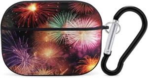 Airpods Pro Case for (2nd/1st Gen), Beautiful Fireworks Airpods Pro 2 Cover, Earpods Case with Durable Carabiner, Earbud Cases Supports Wireless Charging Durable and Shockproof