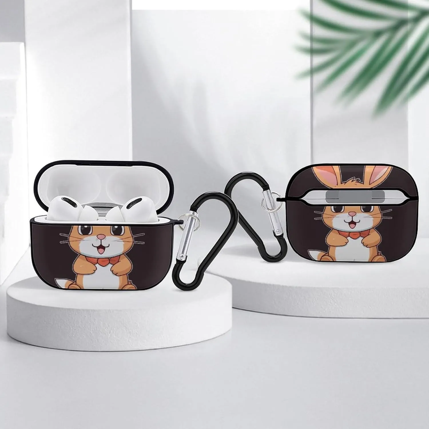 Airpods Pro Case for (2nd/1st Gen), Cute Cartoon Rabbit Airpods Pro 2 Cover, Earpods Case with Durable Carabiner, Earbud Cases Supports Wireless Charging Durable and Shockproof