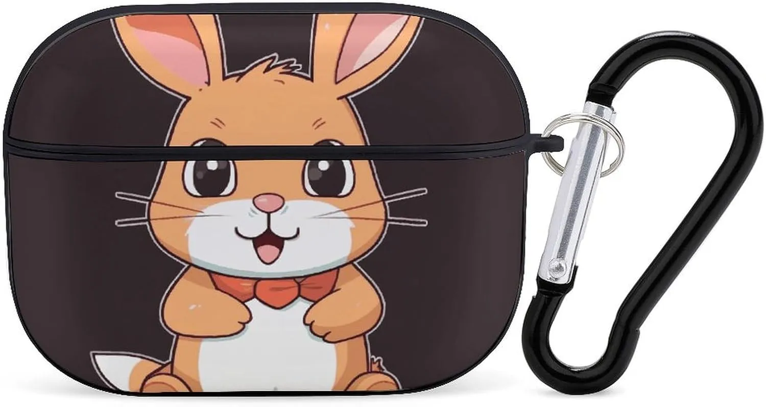 Airpods Pro Case for (2nd/1st Gen), Cute Cartoon Rabbit Airpods Pro 2 Cover, Earpods Case with Durable Carabiner, Earbud Cases Supports Wireless Charging Durable and Shockproof
