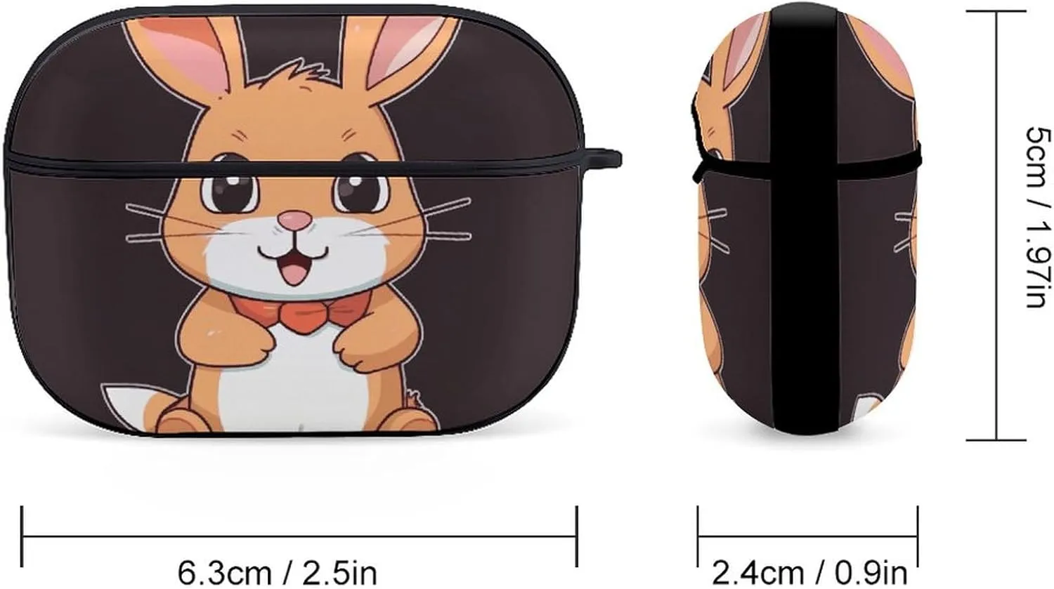 Airpods Pro Case for (2nd/1st Gen), Cute Cartoon Rabbit Airpods Pro 2 Cover, Earpods Case with Durable Carabiner, Earbud Cases Supports Wireless Charging Durable and Shockproof