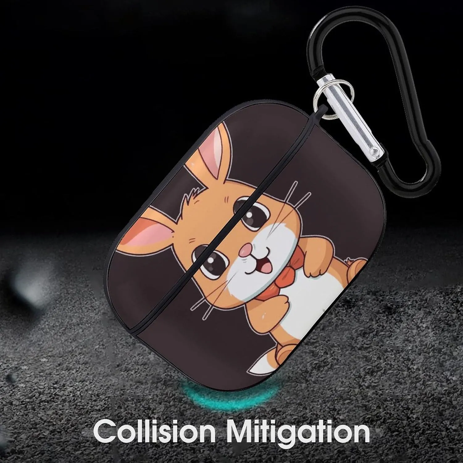 Airpods Pro Case for (2nd/1st Gen), Cute Cartoon Rabbit Airpods Pro 2 Cover, Earpods Case with Durable Carabiner, Earbud Cases Supports Wireless Charging Durable and Shockproof