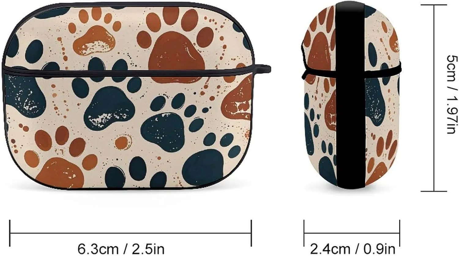 Airpods Pro Case for (2nd/1st Gen), Dog Paw Airpods Pro 2 Cover, Earpods Case with Durable Carabiner, Earbud Cases Supports Wireless Charging Durable and Shockproof