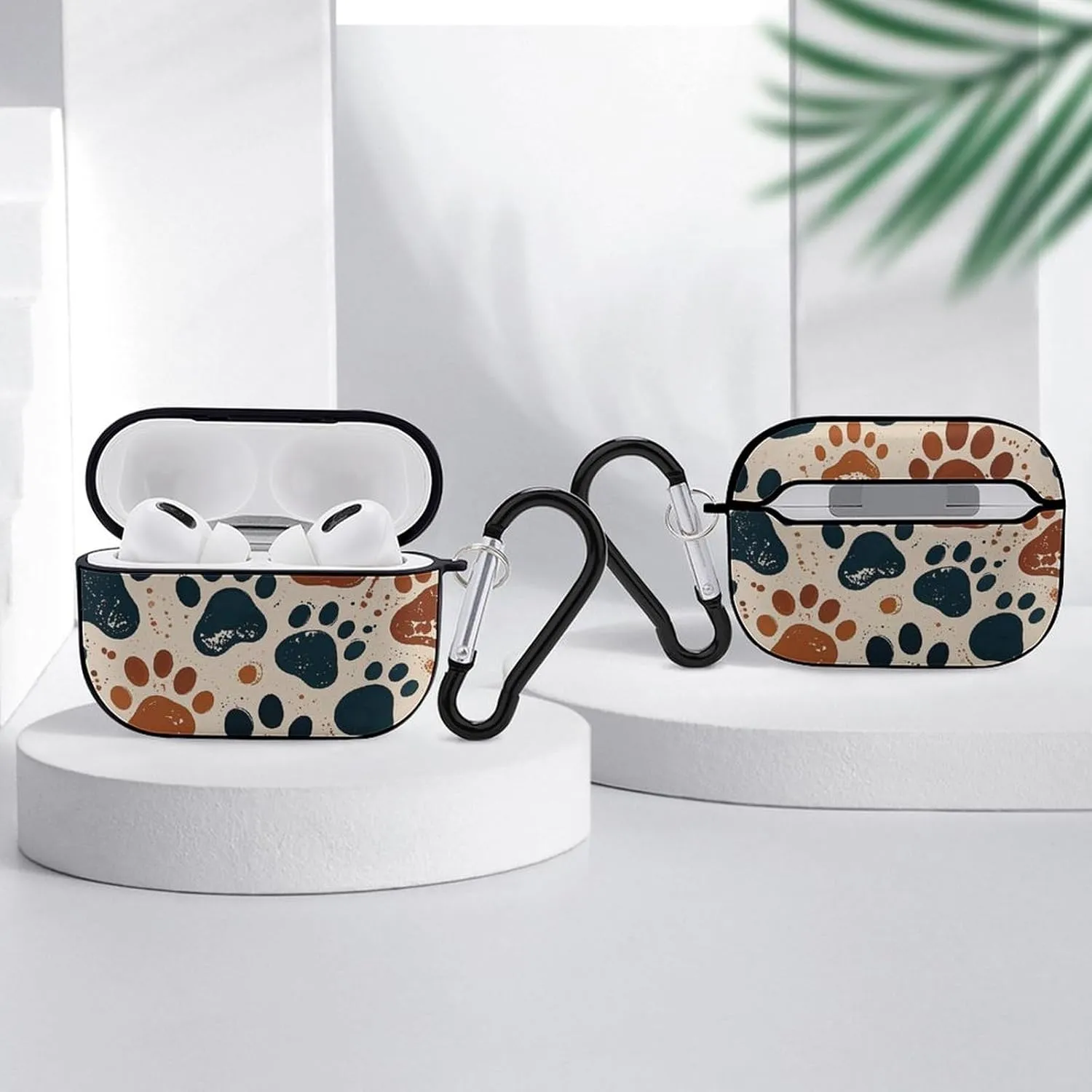 Airpods Pro Case for (2nd/1st Gen), Dog Paw Airpods Pro 2 Cover, Earpods Case with Durable Carabiner, Earbud Cases Supports Wireless Charging Durable and Shockproof