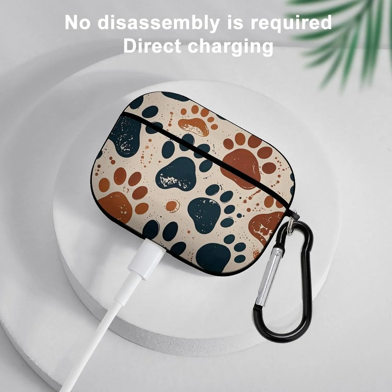 Airpods Pro Case for (2nd/1st Gen), Dog Paw Airpods Pro 2 Cover, Earpods Case with Durable Carabiner, Earbud Cases Supports Wireless Charging Durable and Shockproof