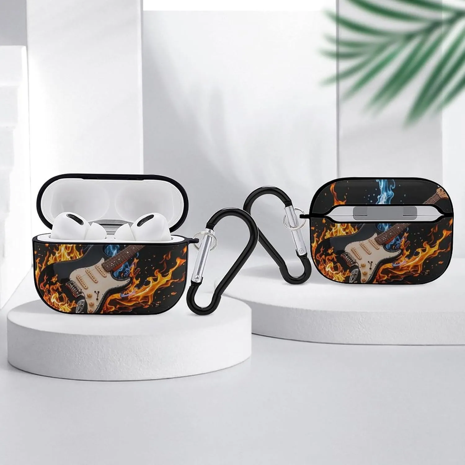 Airpods Pro Case for (2nd/1st Gen), Electric Guitar Music Airpods Pro 2 Cover, Earpods Case with Durable Carabiner, Earbud Cases Supports Wireless Charging Durable and Shockproof