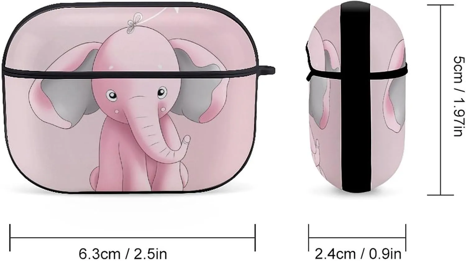 Airpods Pro Case for (2nd/1st Gen), Elephant Airpods Pro 2 Cover, Earpods Case with Durable Carabiner, Earbud Cases Supports Wireless Charging Durable and Shockproof
