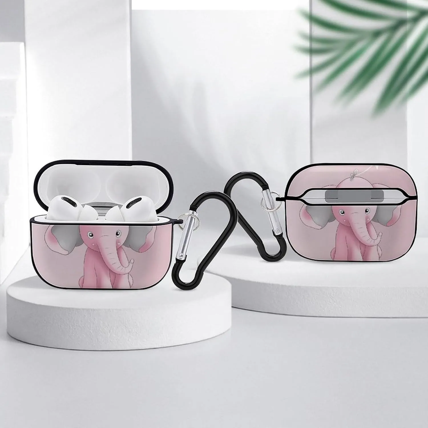 Airpods Pro Case for (2nd/1st Gen), Elephant Airpods Pro 2 Cover, Earpods Case with Durable Carabiner, Earbud Cases Supports Wireless Charging Durable and Shockproof