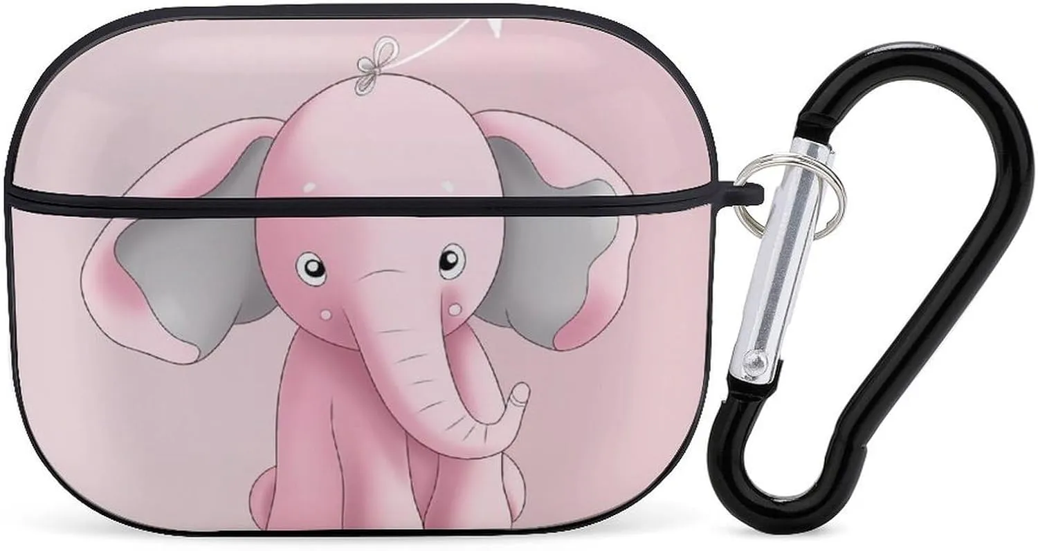 Airpods Pro Case for (2nd/1st Gen), Elephant Airpods Pro 2 Cover, Earpods Case with Durable Carabiner, Earbud Cases Supports Wireless Charging Durable and Shockproof