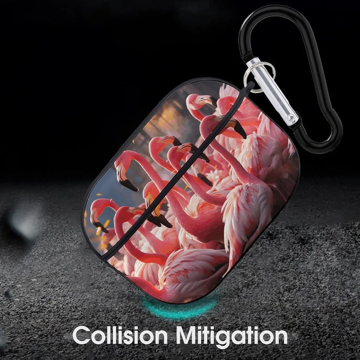 Airpods Pro Case for (2nd/1st Gen), Flamingos Partying Airpods Pro 2 Cover, Earpods Case with Durable Carabiner, Earbud Cases Supports Wireless Charging Durable and Shockproof