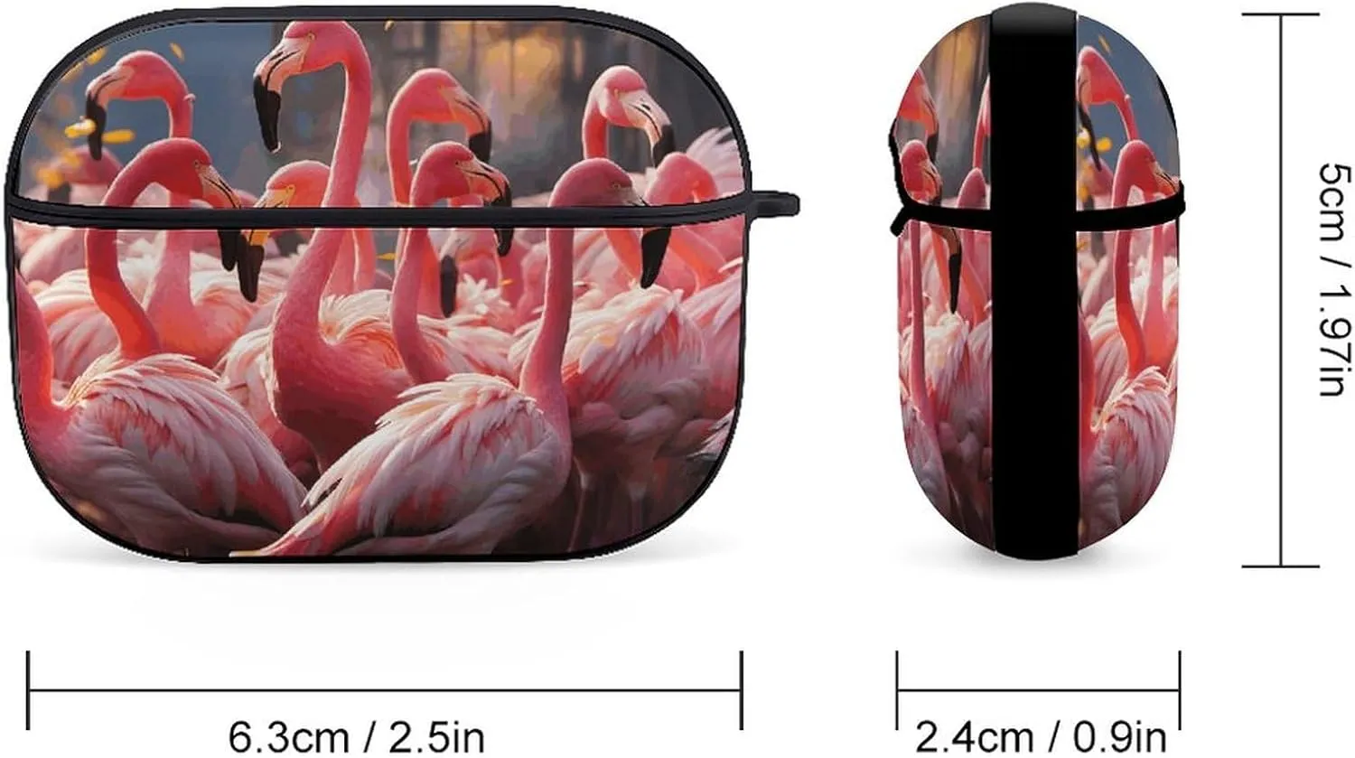 Airpods Pro Case for (2nd/1st Gen), Flamingos Partying Airpods Pro 2 Cover, Earpods Case with Durable Carabiner, Earbud Cases Supports Wireless Charging Durable and Shockproof