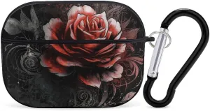 Airpods Pro Case for (2nd/1st Gen), Flat Rose Airpods Pro 2 Cover, Earpods Case with Durable Carabiner, Earbud Cases Supports Wireless Charging Durable and Shockproof