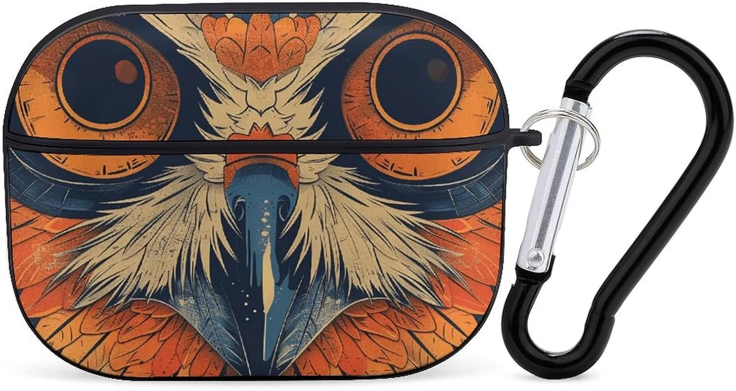 Airpods Pro Case for (2nd/1st Gen), Retro Color Owl Airpods Pro 2 Cover, Earpods Case with Durable Carabiner, Earbud Cases Supports Wireless Charging Durable and Shockproof