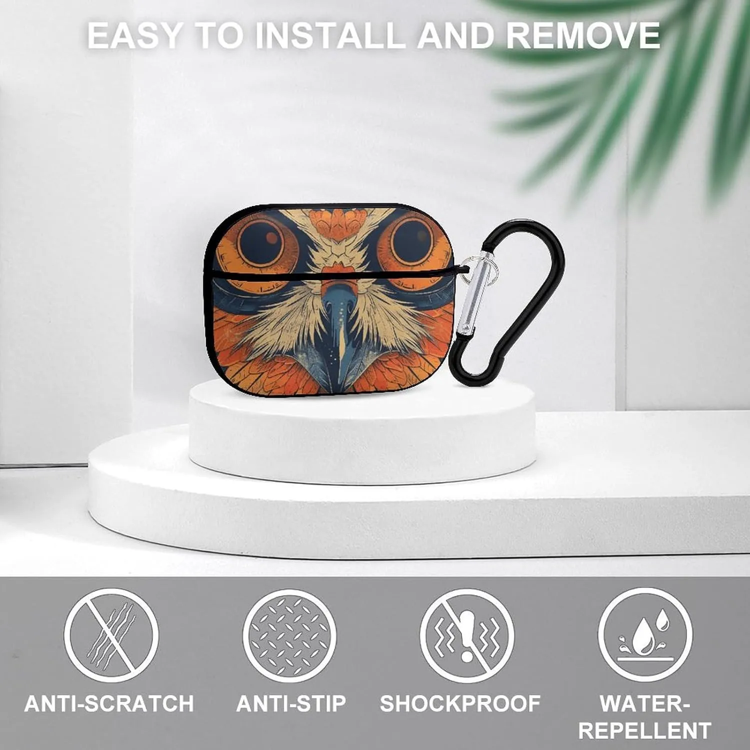 Airpods Pro Case for (2nd/1st Gen), Retro Color Owl Airpods Pro 2 Cover, Earpods Case with Durable Carabiner, Earbud Cases Supports Wireless Charging Durable and Shockproof