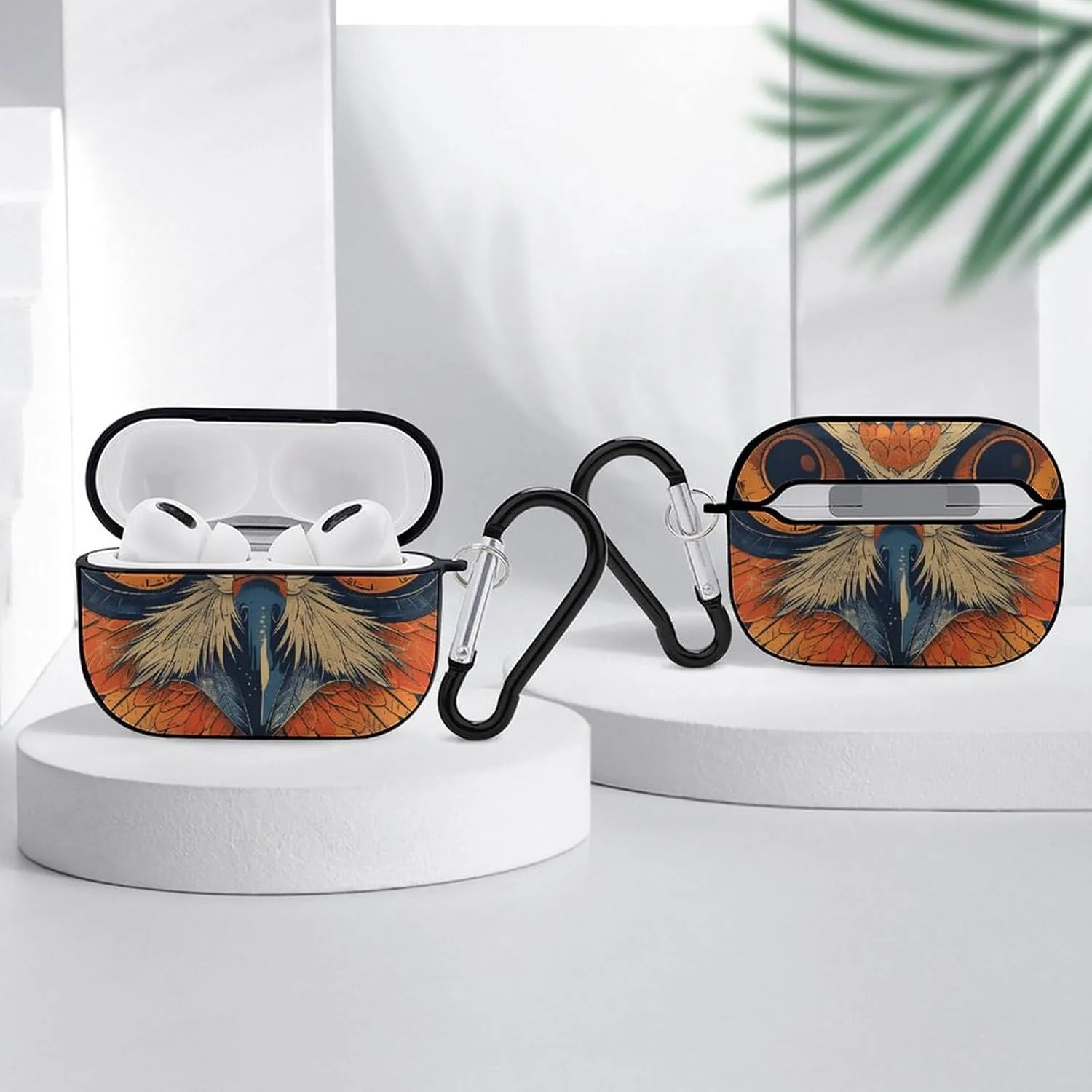 Airpods Pro Case for (2nd/1st Gen), Retro Color Owl Airpods Pro 2 Cover, Earpods Case with Durable Carabiner, Earbud Cases Supports Wireless Charging Durable and Shockproof