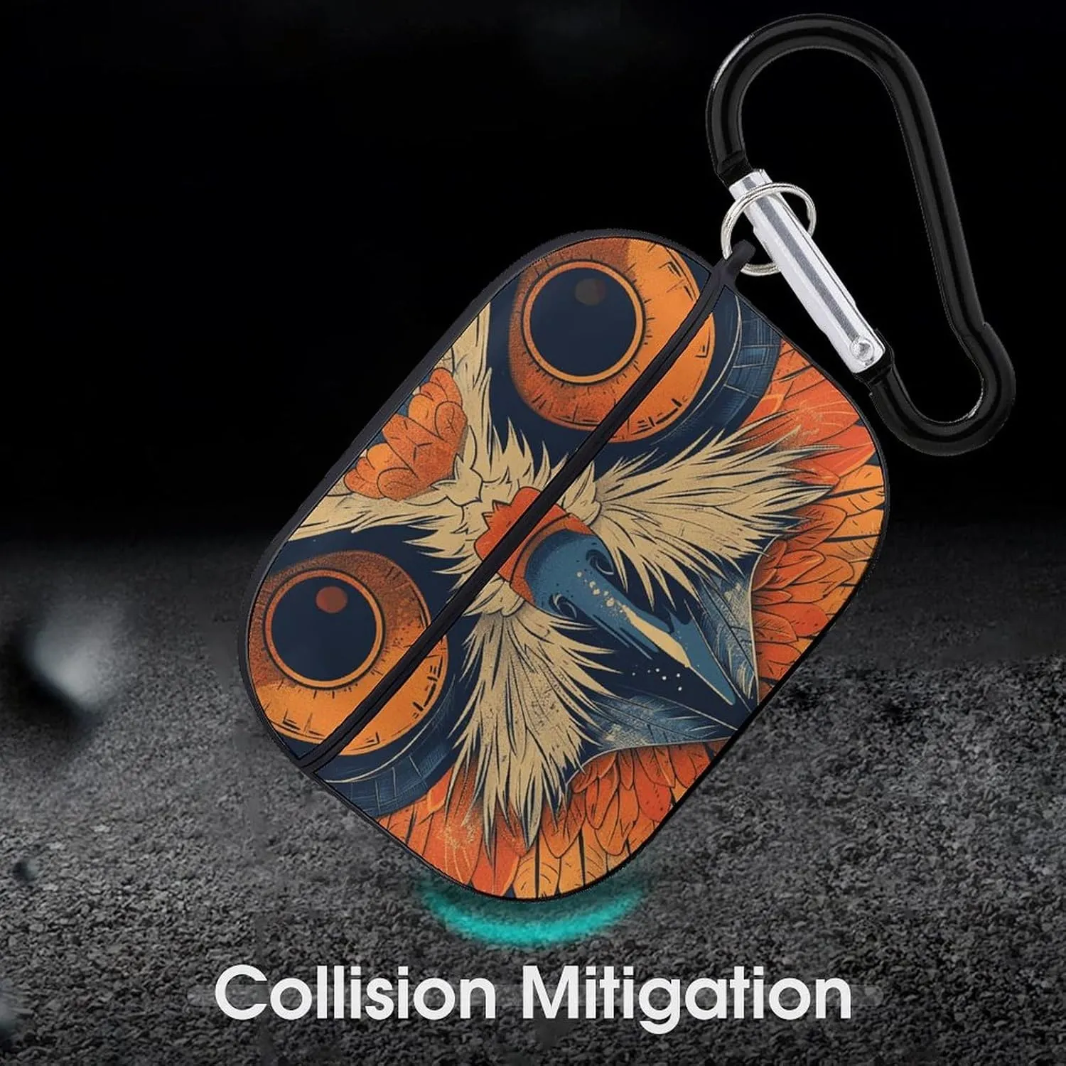 Airpods Pro Case for (2nd/1st Gen), Retro Color Owl Airpods Pro 2 Cover, Earpods Case with Durable Carabiner, Earbud Cases Supports Wireless Charging Durable and Shockproof