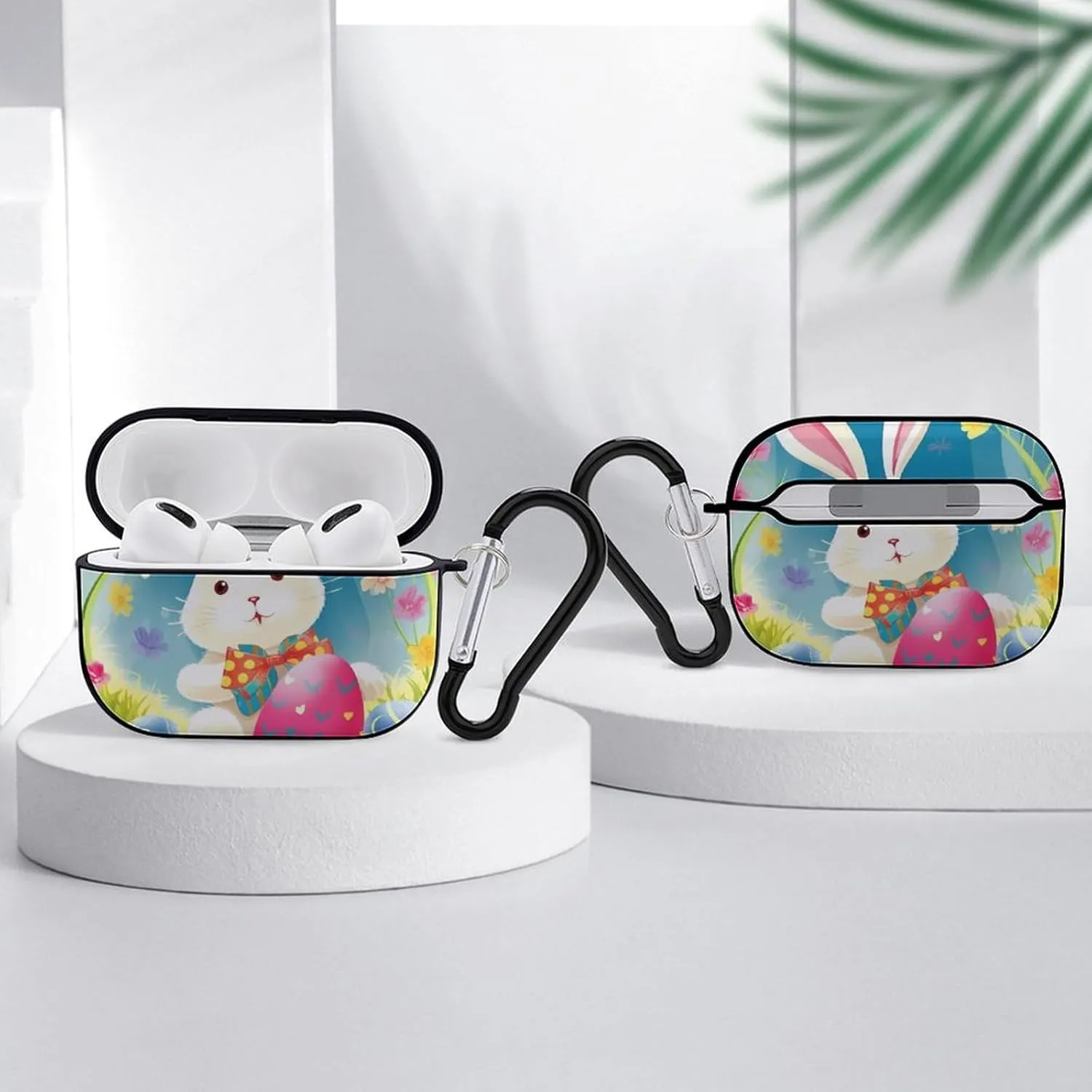 Airpods Pro Case for (2nd/1st Gen), Spring Happy Easter Holiday Airpods Pro 2 Cover, Earpods Case with Durable Carabiner, Earbud Cases Supports Wireless Charging Durable and Shockproof