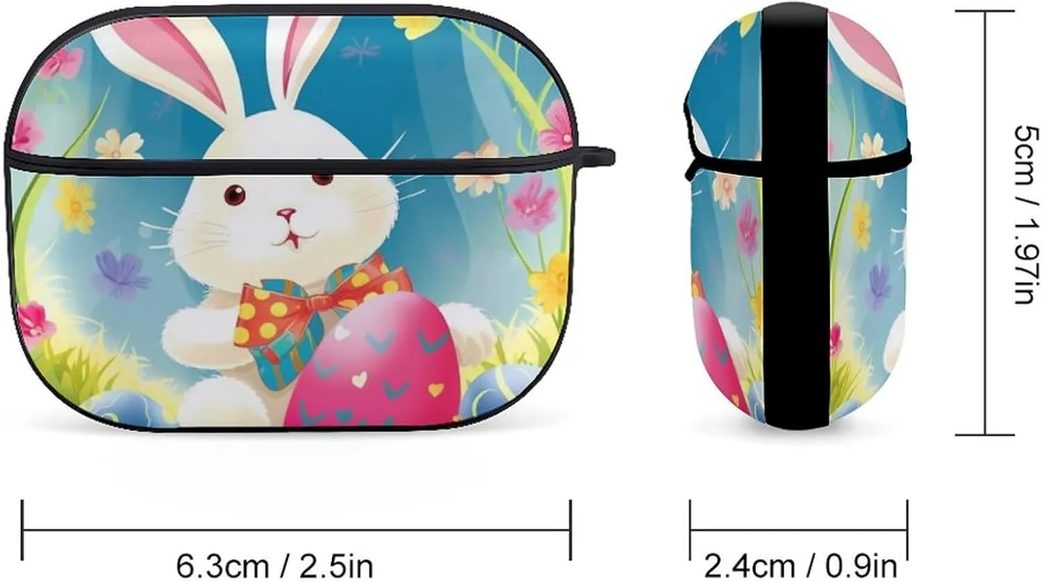 Airpods Pro Case for (2nd/1st Gen), Spring Happy Easter Holiday Airpods Pro 2 Cover, Earpods Case with Durable Carabiner, Earbud Cases Supports Wireless Charging Durable and Shockproof