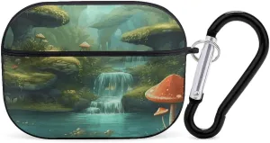 Airpods Pro Case for (2nd/1st Gen), View of Fantasy River Mushroom Airpods Pro 2 Cover, Earpods Case with Durable Carabiner, Earbud Cases Supports Wireless Charging Durable and Shockproof